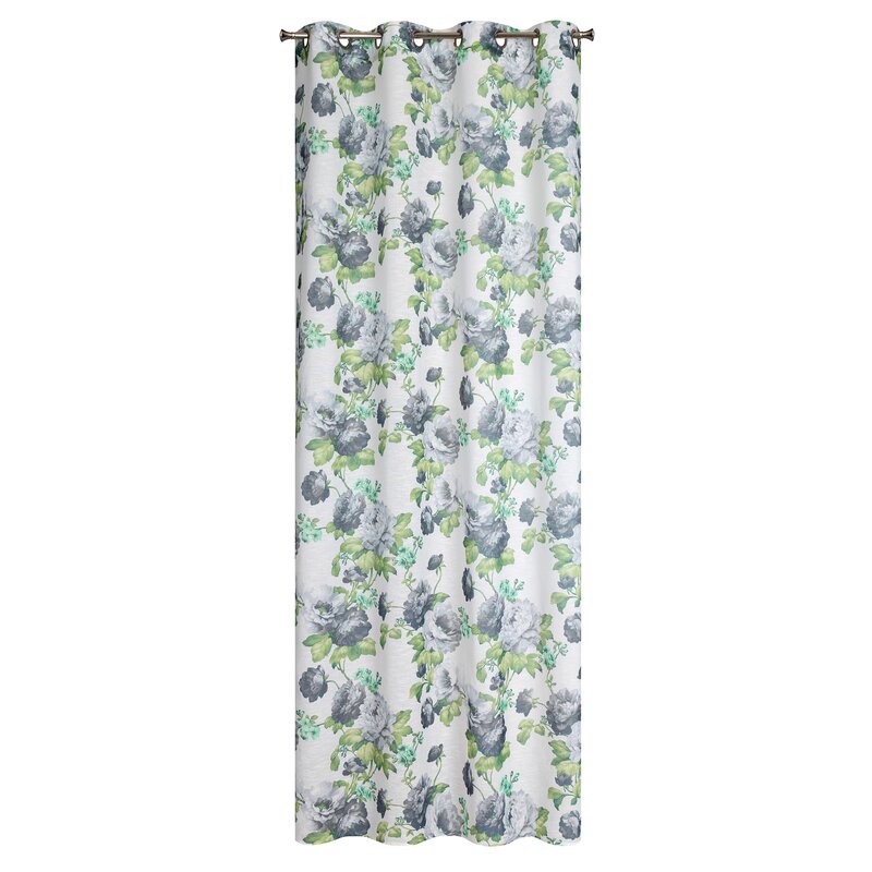 Zasłona gotowa Mona biała 140 X 250 CM – delikatny kwiatowy wzór