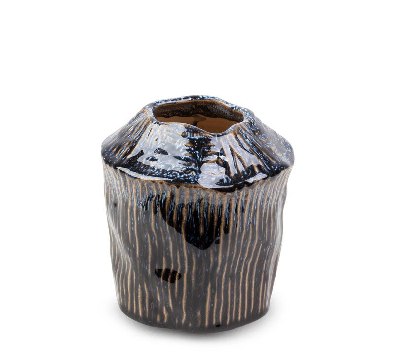 Wazon ceramiczny Alda granatowy fi 13 x 14 cm – na suszone kwiaty