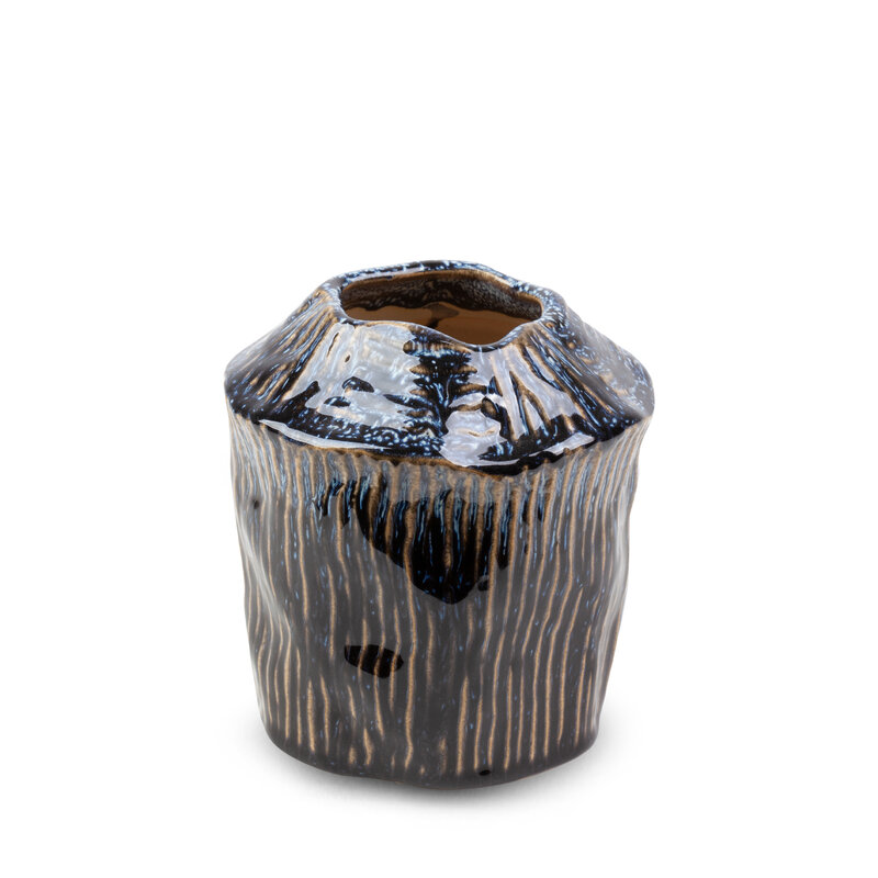 Wazon ceramiczny Alda granatowy fi 13 x 14 cm – na suszone kwiaty