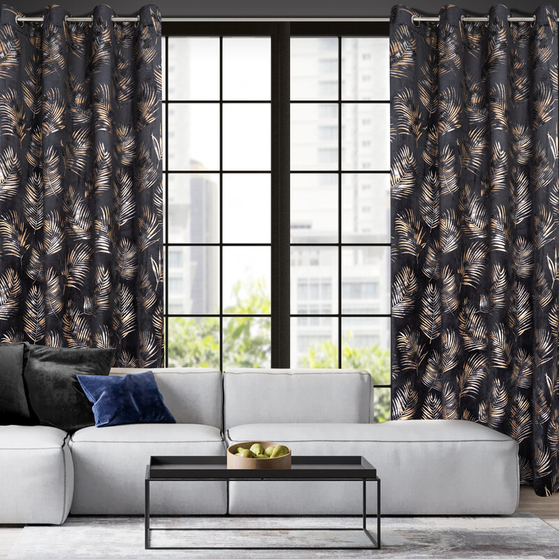 Zasłona gotowa Gloria czarna 140 x 250 cm – zaciemnia pomieszczenie
