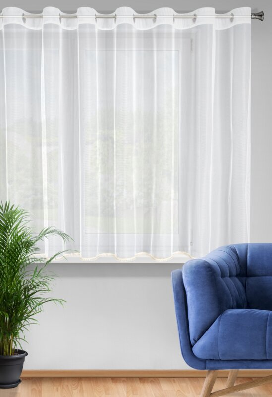 Zasłona gotowa Cassie biała 300 x 150 cm – subtelnie filtruje światło