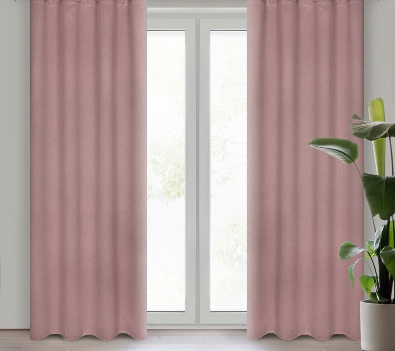 Zasłona gotowa Amaro pudrowy róż 140 X 250 CM – zaciemniająca do sypialni
