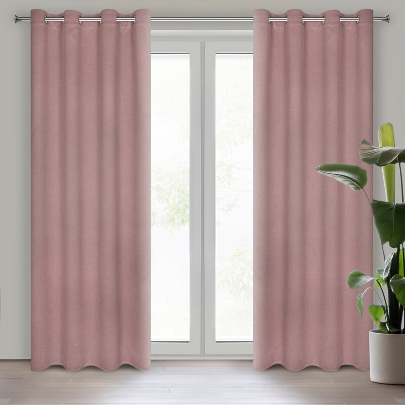 Zasłona gotowa Amaro pudrowy róż 140 X 250 CM – zaciemniająca do sypialni