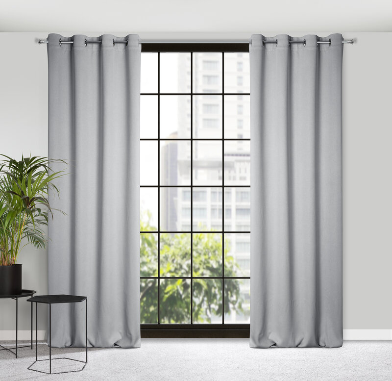 Zasłona gotowa Amaro szara 140 X 250 cm – zapewniająca zaciemnienie