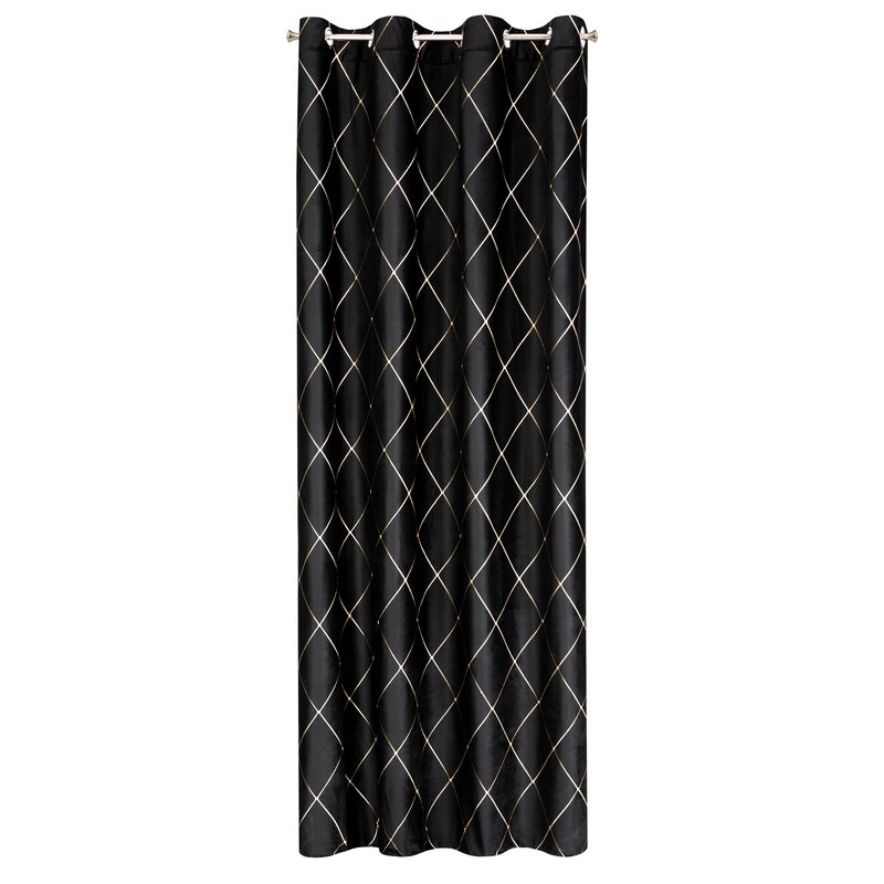 Zasłona gotowa Pierre Cardin Margo czarna 140 X 250 cm – z aksamitnego welwetu