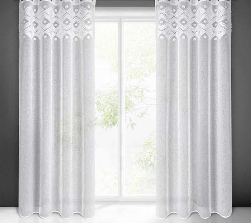 Zasłona gotowa Estera biała 140 x 250 cm – rozprasza światło