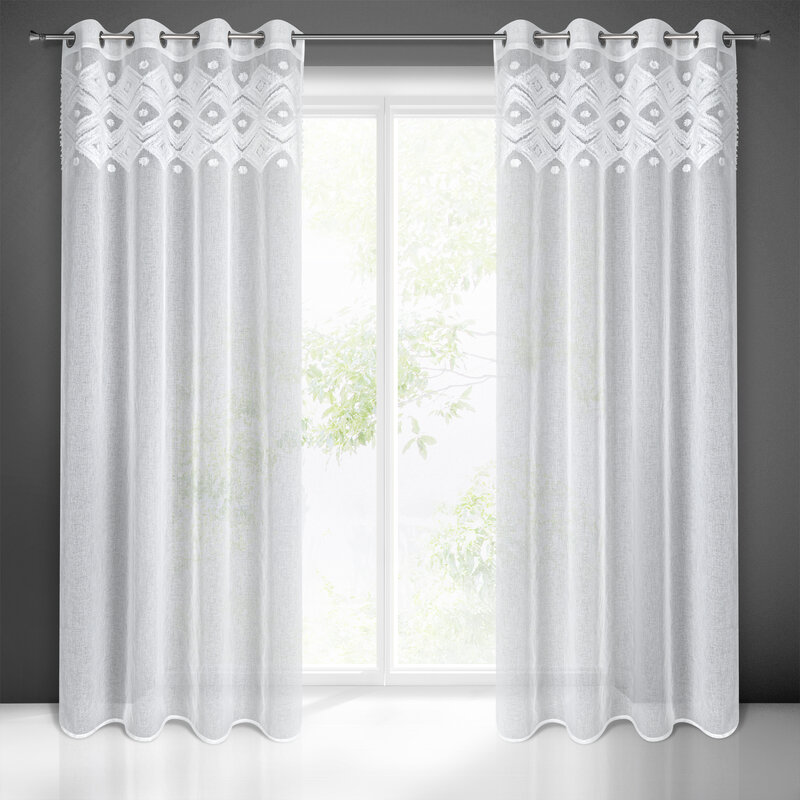 Zasłona gotowa Estera biała 140 x 250 cm – rozprasza światło