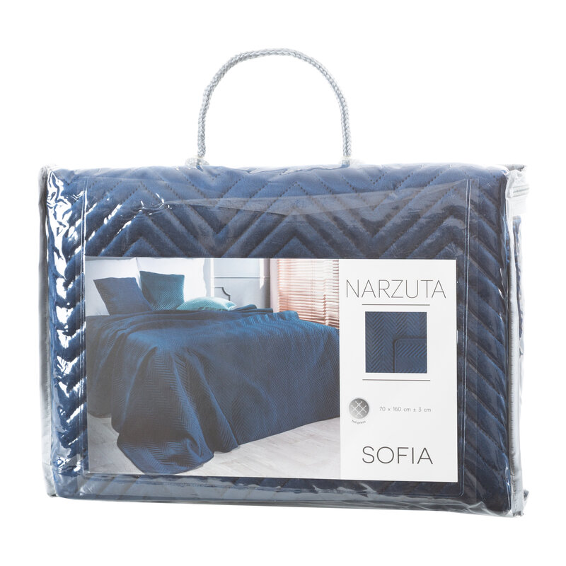 Narzuta Sofia granatowa 70 X 160 CM – na fotel i łóżko