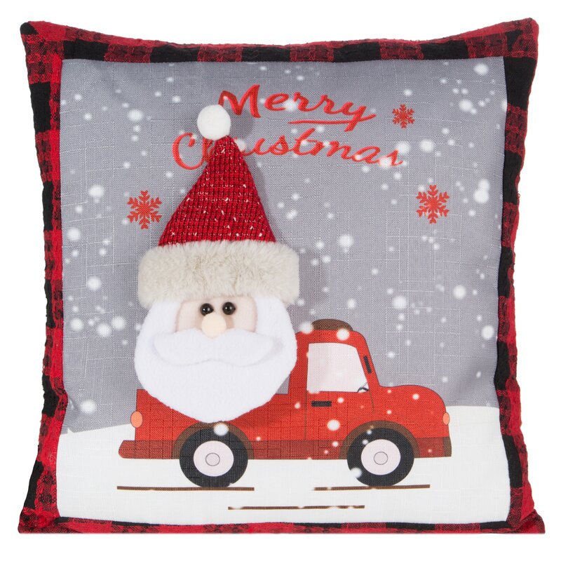 ŚWIĄTECZNA POSZEWKA SANTA 45 X 45 CM JASNOSZARY