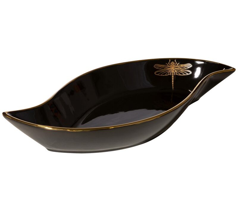 Patera dekoracyjna Lori czarna 36 x 18 x 5 cm – idealna na stół