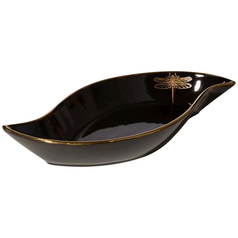 Patera dekoracyjna Lori czarna 36 x 18 x 5 cm – idealna na stół