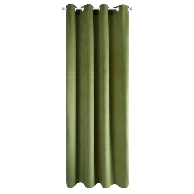 Zasłona gotowa Pierre ciemnooliwkowa 140 x 250 cm – zaciemnia wnętrze