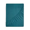 Prześcieradło jersey turkusowe 240 x 220 x 30 cm – miękkie i oddychające