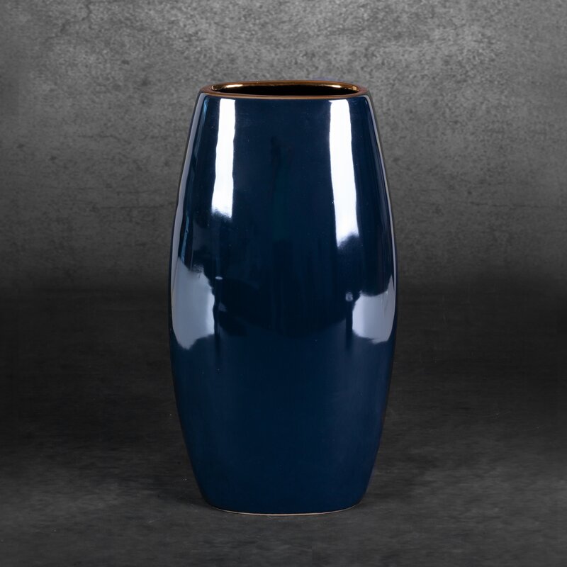 WAZON DEKORACYJNY AMORA1 (5) 13 X 9 X 25 CM GRANATOWY