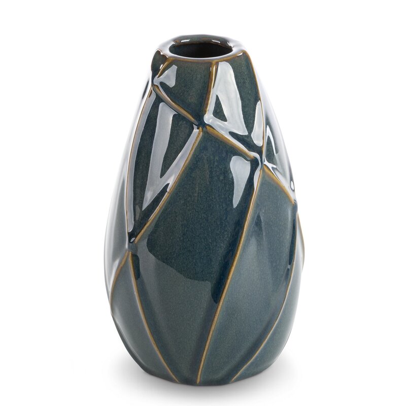 Wazon ceramiczny TEO turkusowy 12 x 20 cm – idealny na kwiaty