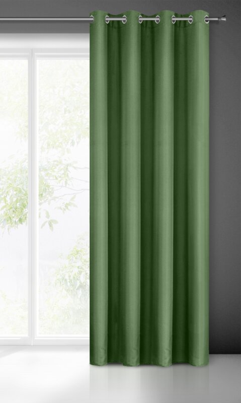 Zasłona gotowa Adore ciemnozielona 140 X 250 CM – miękka faktura