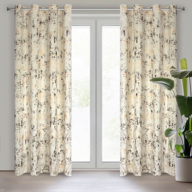 Zasłona gotowa welwetowa kremowa 140 x 250 cm – zaciemnia pomieszczenie
