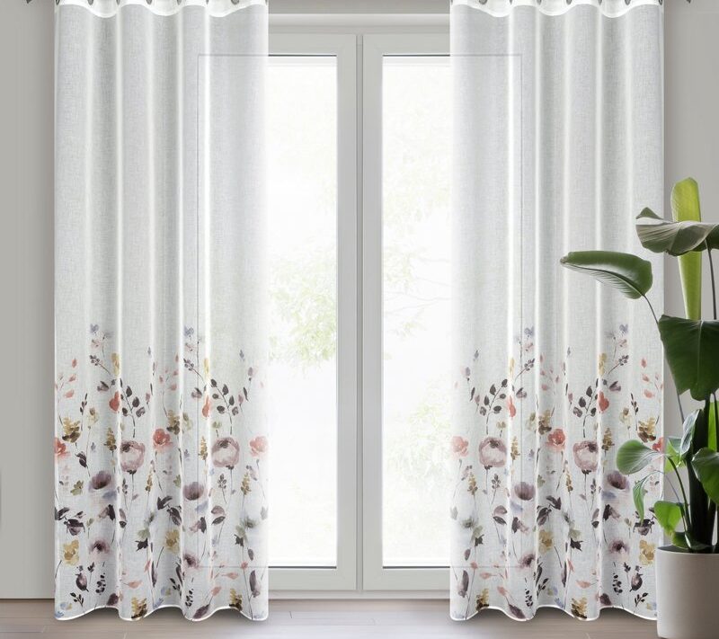 Zasłona gotowa biała 140 x 250 cm – rozprasza światło