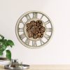 Zegar ścienny industrial popielaty O 37 x 7 cm – idealny do salonu
