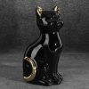 Figurka ceramiczna kot czarny 11 x 9 x 20 cm – stylowa dekoracja