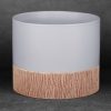 Doniczka ceramiczna popielata fi 18 x 15 cm – do salonu i sypialni