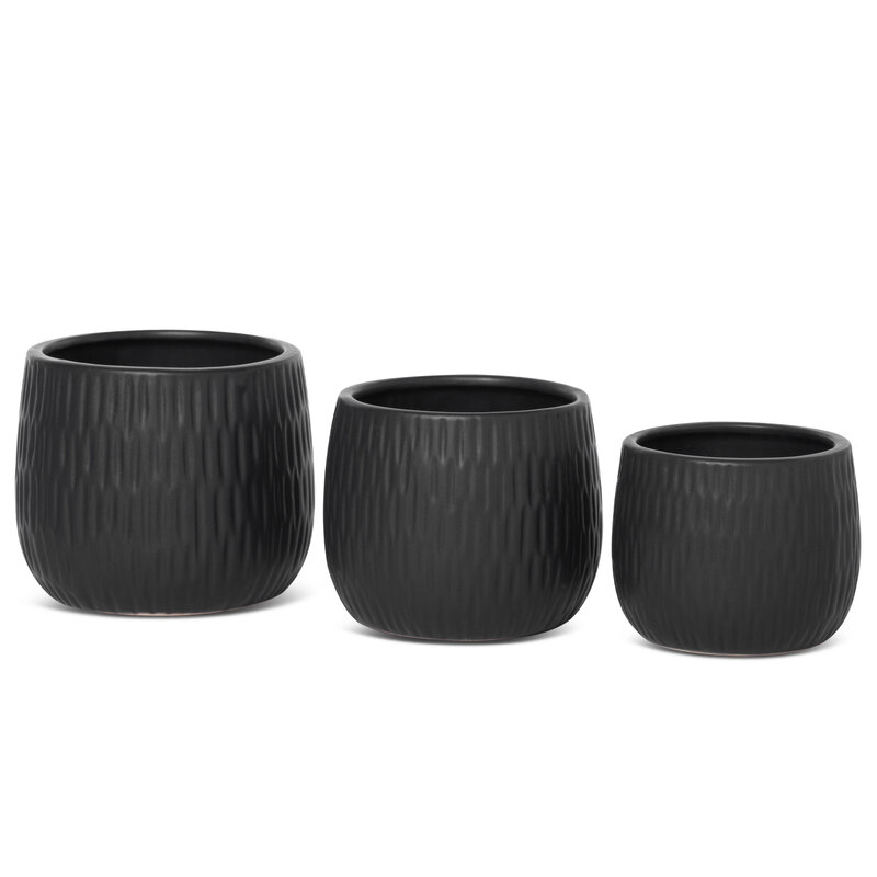 Doniczka ceramiczna czarna fi 12 x 10 cm – podkreśla zieleń roślin
