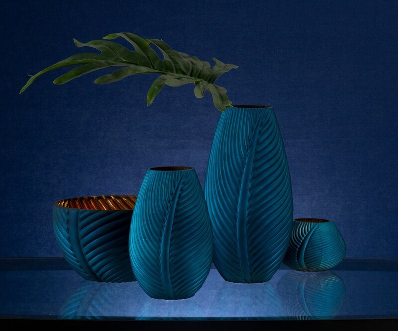 Misa szklana Nadia2 granatowa fi 22 x 8 cm – stylowa dekoracja