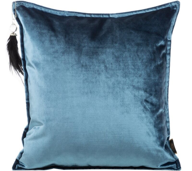 Poszewka velvet niebieska 45 x 45 cm – doda przytulności