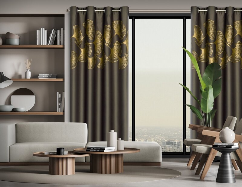Zasłona gotowa Harmony brązowa 140 X 250 cm – zaciemnia i chroni prywatność