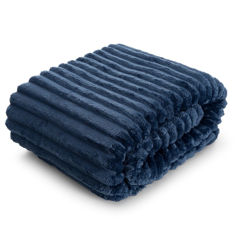 Koc flano D91 SOFT granatowy 150 X 200 CM – miękki i przytulny