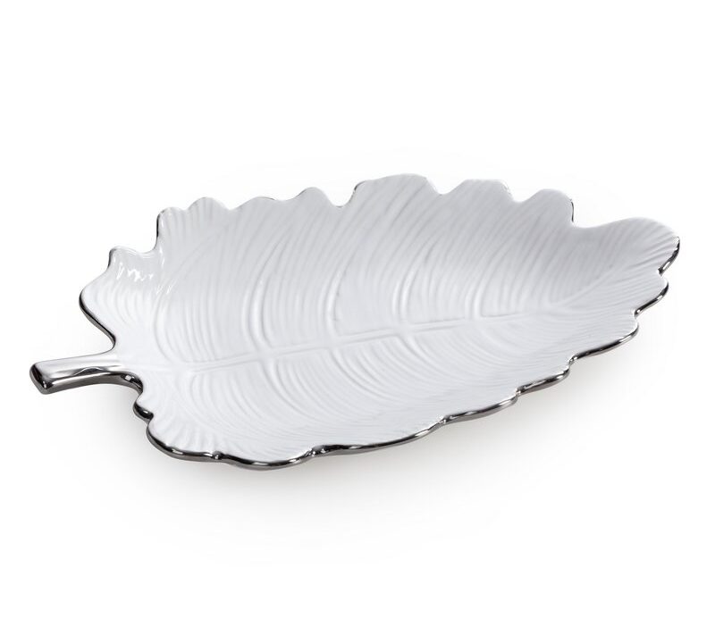 Patera ceramiczna Alma biała 30 X 14 X 4 cm – idealna na stół i komodę