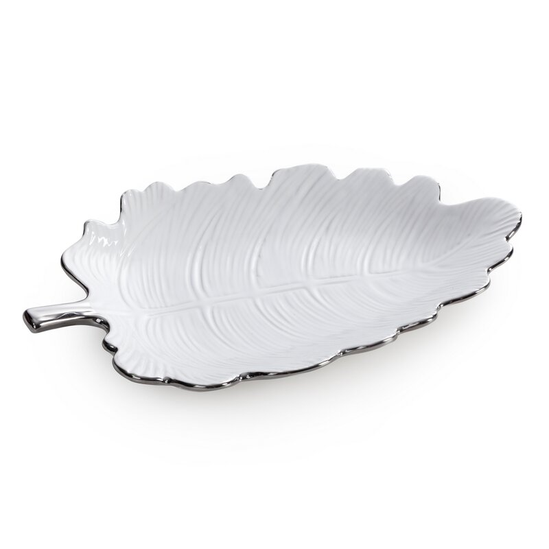 Patera ceramiczna Alma biała 30 X 14 X 4 cm – idealna na stół i komodę