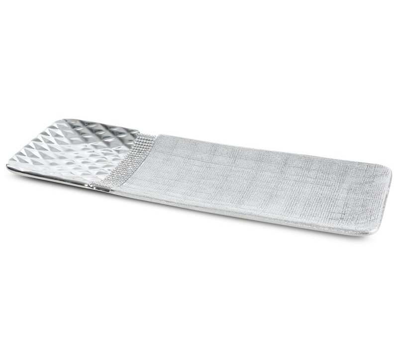 Patera dekoracyjna Solen srebrna 39 x 13 x 3 cm – podkreśli styl wnętrza