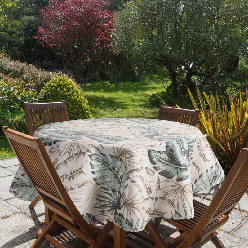 Obrus tarasowy Garden kremowy O 150 cm – dodaje uroku aranżacji