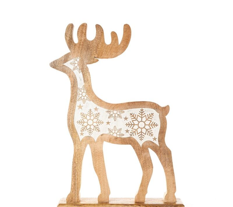 Figurka świąteczna biała 23 x 5 x 20 cm – idealna dekoracja