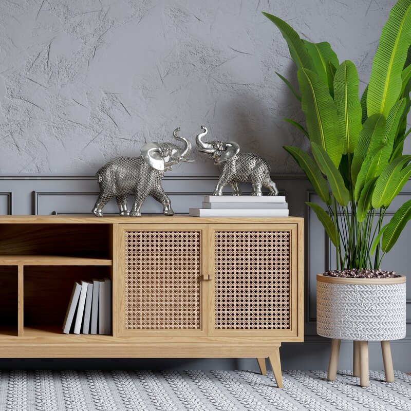 Figurka ceramiczna EVAN stalowa 13 X 30 X 25 CM – do salonu i gabinetu