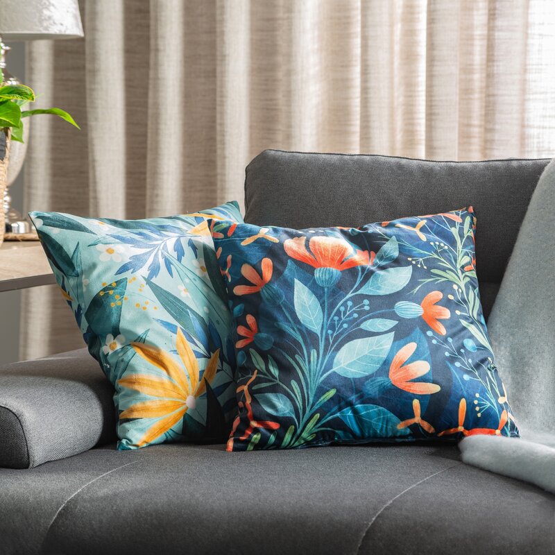 POSZEWKA VELVET 93 45 X 45 CM NIEBIESKI