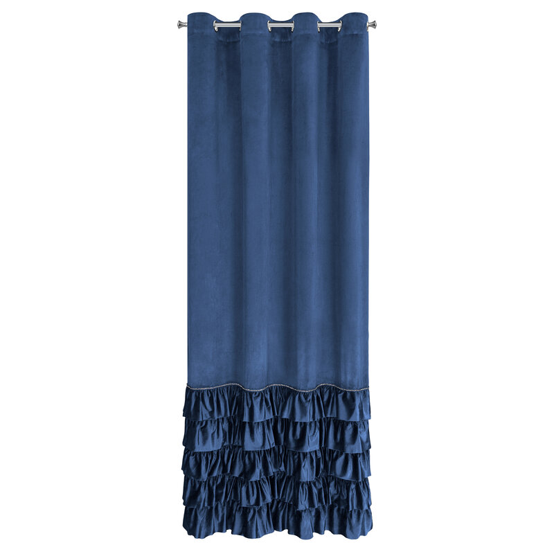Zasłona gotowa Carli granatowa 140 x 250 cm – doda elegancji