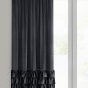 Zasłona gotowa Carli czarna 140 X 250 cm – welwetowa z falbanami