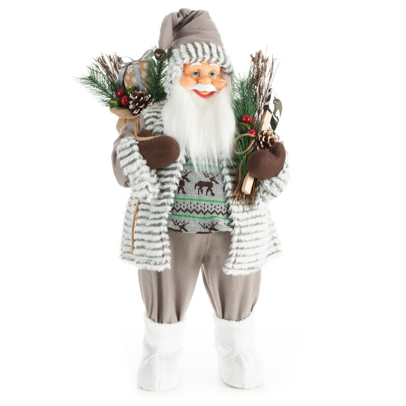 Figurka bożonarodzeniowa Mikołaj biały 44 x 26 x 80 cm – idealna dekoracja