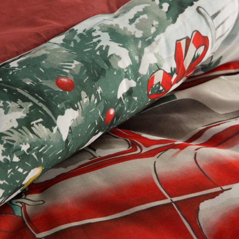 Pościel świąteczna Xmas czerwona 220 x 200 cm – 100% bawełna