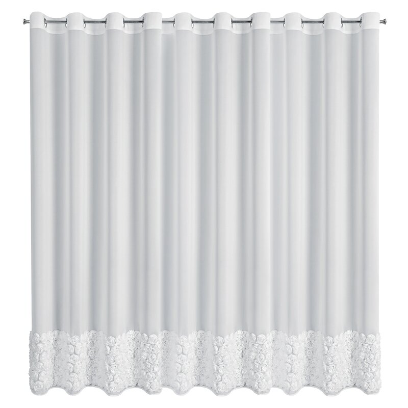Zasłona gotowa Roses 7 biała 350 X 250 cm – szyfonowa, delikatna