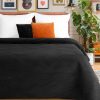 Narzuta Velvet czarna 220 x 240 cm – miękka i stylowa