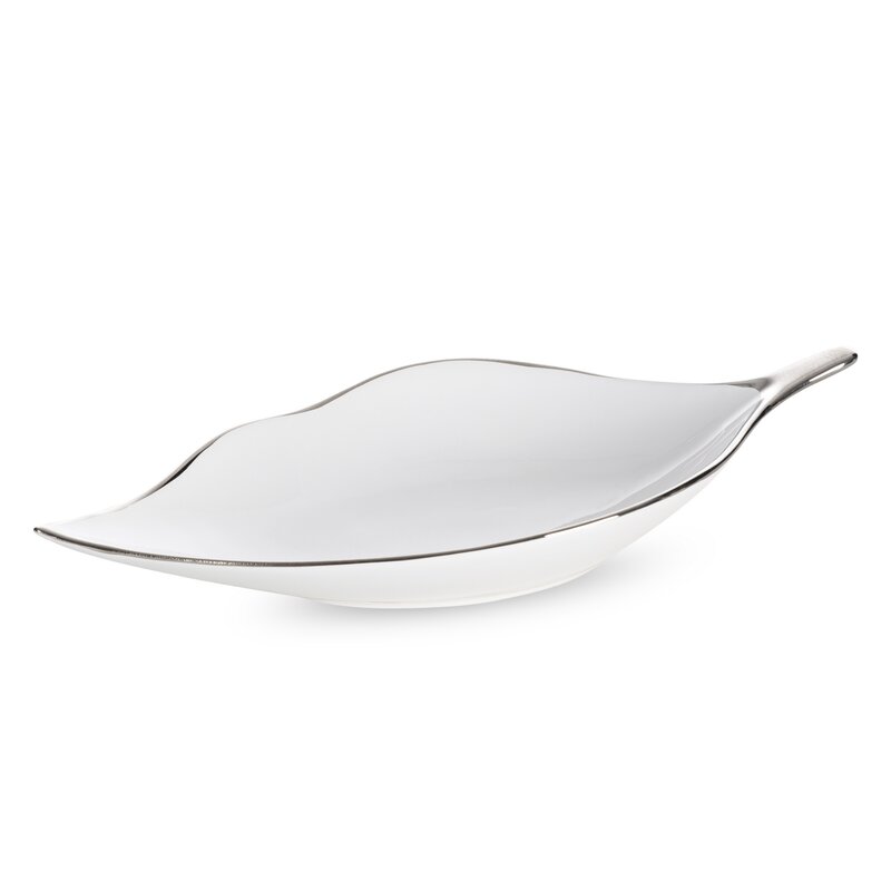 Patera ceramiczna ABBI biała 13 X 30 X 5 CM – na ozdoby i drobiazgi