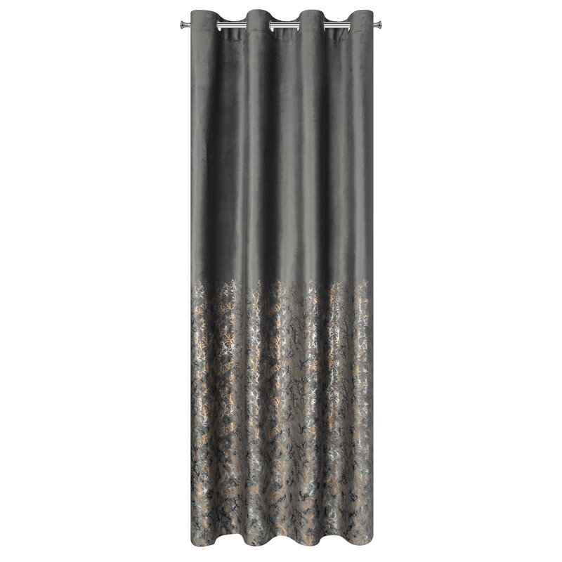 Zasłona gotowa welwet Tori grafitowa 140 x 250 cm – zaciemniająca i stylowa