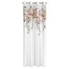 Zasłona gotowa Avery biała 140 X 250 cm – z kwiatowym wzorem