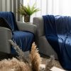 Koc flanelowy granatowy 170 x 210 cm – miękki i ciepły