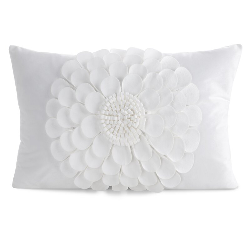 Poszewka dekoracyjna Flores 2 kremowa 30 X 50 CM – z kwiatem 3D