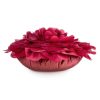 Poszewka dekoracyjna Flores bordowa Ø 40 cm – welwetowy kwiat 3D