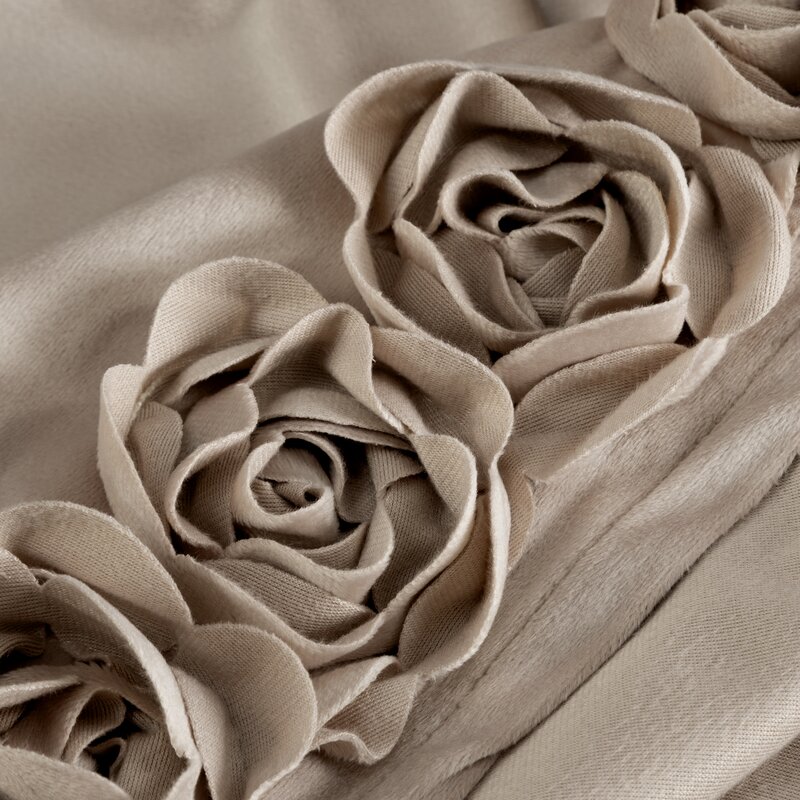 Zasłona welwetowa Roses 14 ciemnobeżowa 140 X 270 cm – miękki welwet
